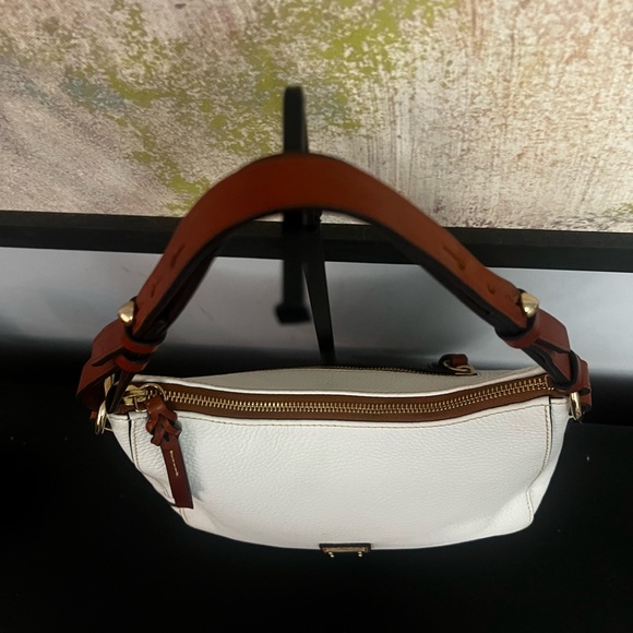 Dooney & Bourke White Pebble Leather Shoulder Bag - Picture 4 of 11